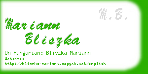 mariann bliszka business card